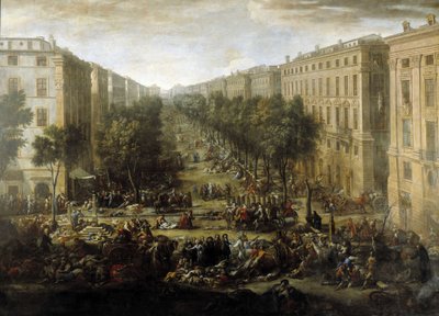 View of the Cours during the plague of 1720 by Michel Serre