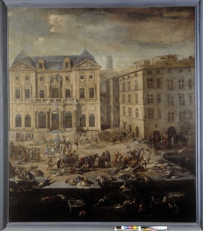View of the Town Hall of Marseille during the plague of 1720 by Michel Serre