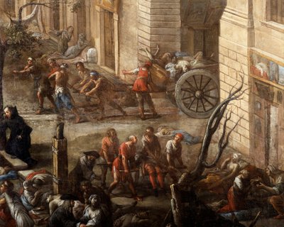 View of the Town Hall of Marseille during the plague of 1720 by Michel Serre