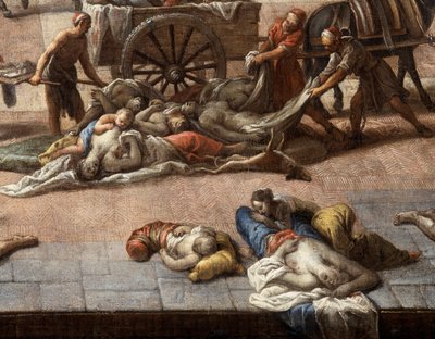 View of the Town Hall of Marseille during the plague of 1720 by Michel Serre