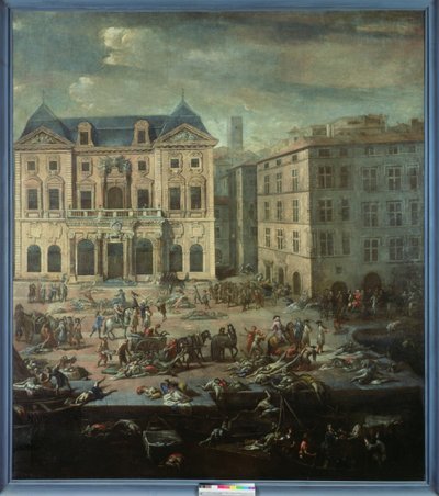View of the Town Hall, Marseilles During the Plague of 1720 by Michel Serre