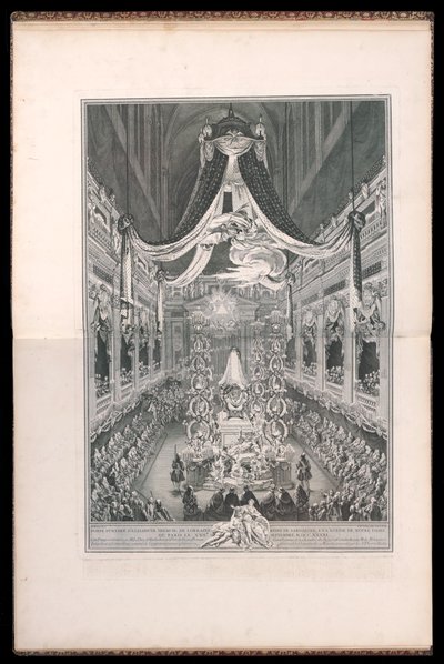 Funeral of Elisabeth Thérèse of Lorraine, Queen of Sardinia, in the Church of Notre Dame of Paris the 22nd of September 1741 by Michel de Bonneval