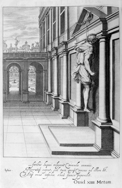 Iphis Hangs Himself in Despair That He Could Not Gain Anaxarete, 1655 by Michel de Marolles