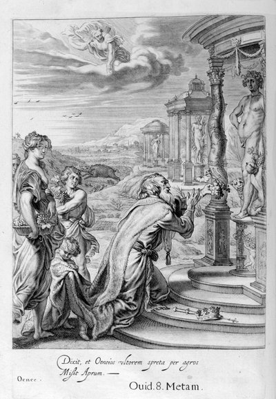 Oeneus, King of Calydon, Having Neglected Diana in a Sacrifice is Punished for His Impiety by Michel de Marolles