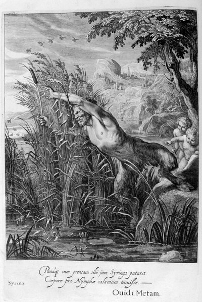 Pan Pursues Syrinx Who is Transformed into a Reed by Michel de Marolles