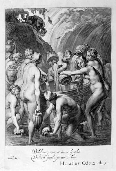 The Danaides condemned to fill bored vessels with water, 1655 by Michel de Marolles