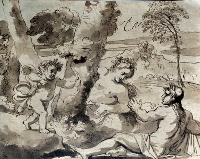 Love, a Shepherd and a Nymph by Michel des Gobelins Corneille