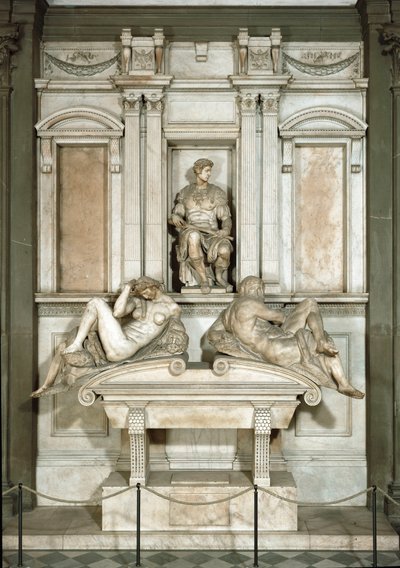 Allegory of Day and Night, Mausoleum of Giuliano de Medici by Michelangelo Buonarroti
