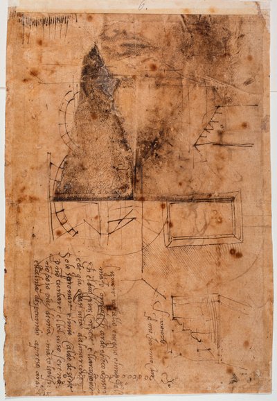 Autograph architectural studies and poetic fragments by Michelangelo Buonarroti