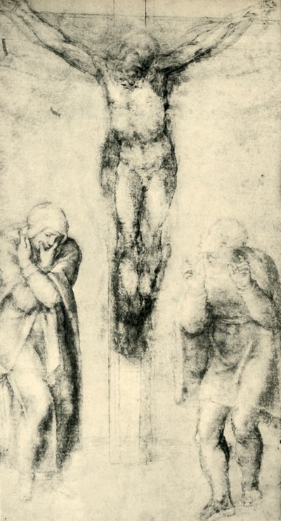 Christ on the Cross Between the Virgin and St John by Michelangelo Buonarroti