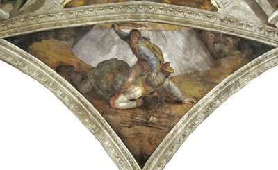 David and Goliath (Sistine Chapel ceiling in the Vatican) by Michelangelo Buonarroti