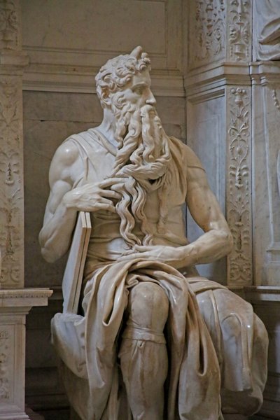 Moses (detail) by Michelangelo Buonarroti