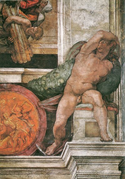 Sistine Chapel ceiling (detail) by Michelangelo Buonarroti