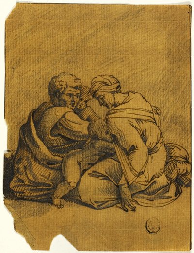 Family Group: Ozias, King of Judah, Nursed by his Mother by Michelangelo Buonarroti