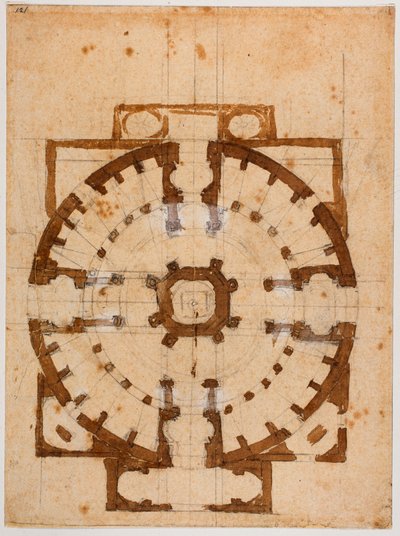 Floor Plan for San Giovanni dei Fiorentini by Michelangelo Buonarroti