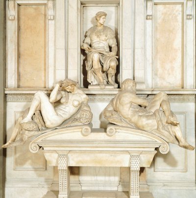 Italy, Florence, New Sacristy in Medici Chapel of Basilica of San Lorenzo in Florence (UNESCO World Heritage) by Michelangelo Buonarroti