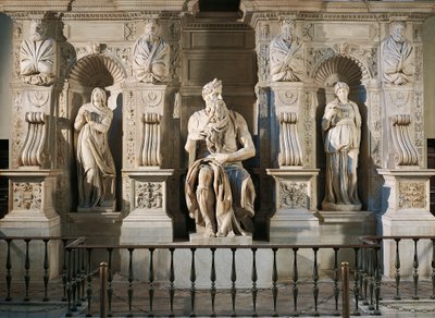 Rachel, Moses and Leah, detail from tomb of Julius II, by Michelangelo by Michelangelo Buonarroti