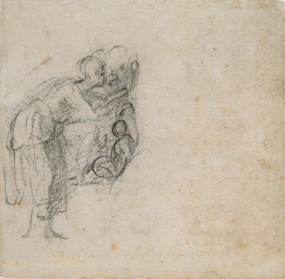 Page from a Sketch Book: A Woman in Black, c1490-1560 by Michelangelo Buonarroti