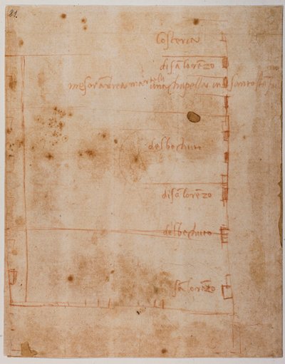 Plan of properties between Piazza and Borgo San Lorenzo by Michelangelo Buonarroti