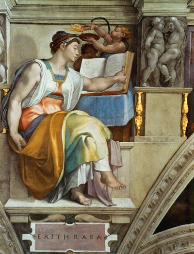 Prophets and Sibyls: Erythraean Sibyl (Sistine Chapel Ceiling) by Michelangelo Buonarroti
