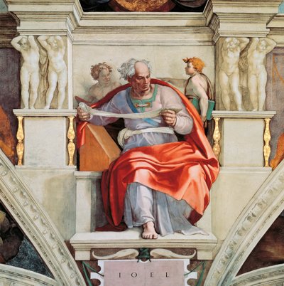 Prophets and Sibyls: Joel Sistine Chapel ceiling in the Vatican, 1508-1512 by Michelangelo Buonarroti