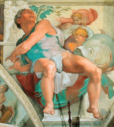 Prophets and Sibyls: Jonah (Sistine Chapel Ceiling) by Michelangelo Buonarroti