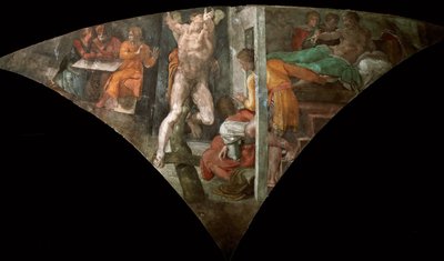 Punishment of Haman (Sistine Chapel Ceiling) by Michelangelo Buonarroti