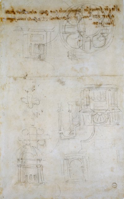 Sketch showing Studies for St Peter