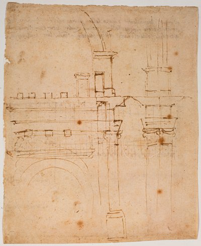 Sketches for the Dome of Santa Maria del Fiore by Michelangelo Buonarroti