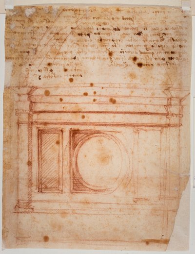 Sketches for the Drum of the Dome of Santa Maria del Fiore and Letter to the Cardinal of Bibbiena by Michelangelo Buonarroti