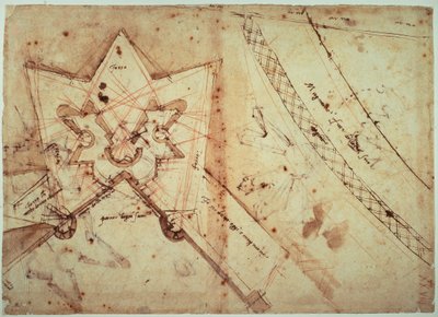 Studies for the bulwark of the Gate to the All Saints Meadow by Michelangelo Buonarroti