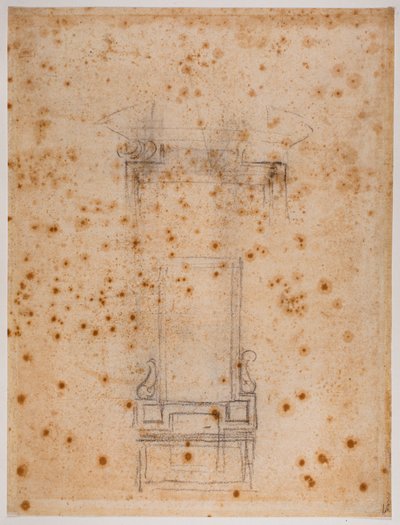 Studies of a window and door for the Laurentian recess by Michelangelo Buonarroti
