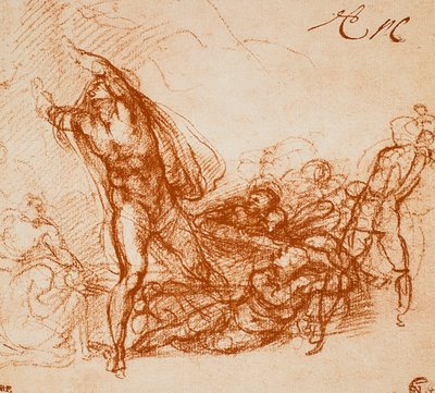 Study for the fresco of the Paolina Chapel by Michelangelo Buonarroti