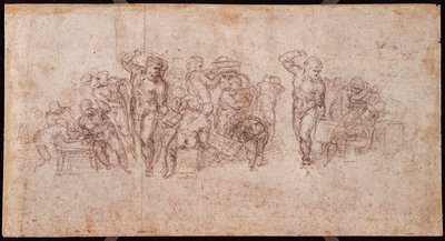 Study of Figures for a Narrative Scene (recto) by Michelangelo Buonarroti