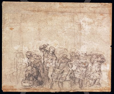 Study of Figures for a Narrative Scene (verso) by Michelangelo Buonarroti