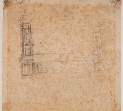 Study of Double Tomb Wall for the New Sacristy by Michelangelo Buonarroti