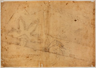 Study of Figure by Other Hand and Handwritten Inscription by Michelangelo Buonarroti