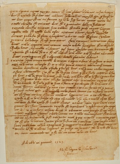 Tabernacle with Niche, Letter from Michelangelo to Piero Gondi by Michelangelo Buonarroti