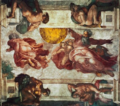 The Creation of the Sun, the Moon and the Plants by Michelangelo Buonarroti