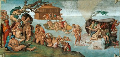 The Deluge Sistine Chapel ceiling in the Vatican, 1508-1512 by Michelangelo Buonarroti