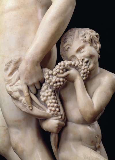 The Drunkenness of Bacchus, detail of the satyr: (detail) by Michelangelo Buonarroti
