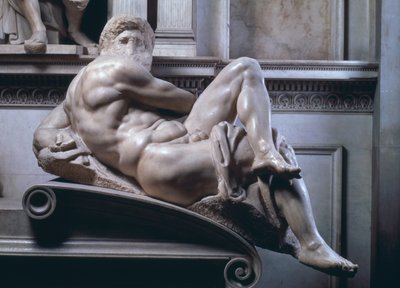 Tomb of Giuliano de Medici (detail) by Michelangelo Buonarroti