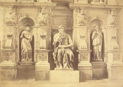 Tomb of Pope Julius II (1453-1513) detail of Moses flanked by Leah and Rachel by Michelangelo Buonarroti