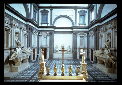 View of the Interior Designed by Michelangelo Buonarroti Showing the Medici Tombs of Lorenzo, Duke of Urbino and Giuliano, Duke of Nemours by Michelangelo Buonarroti