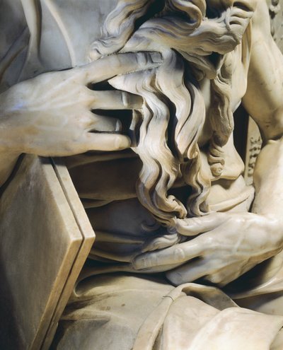 Hands of Moses, (detail) by Michelangelo Buonarroti