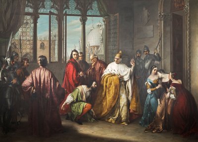 The Doge Francesco Foscari Banishes His Son Jacopo ("I due Foscari") by Michelangelo Grigoletti