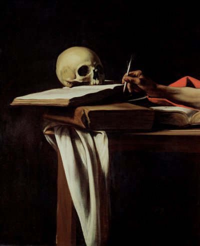 St. Jerome Writing, c.1604 (detail) by Michelangelo Merisi Caravaggio