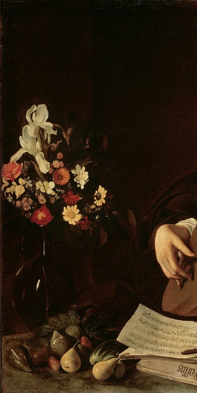 The Lute Player (detail) by Michelangelo Merisi Caravaggio