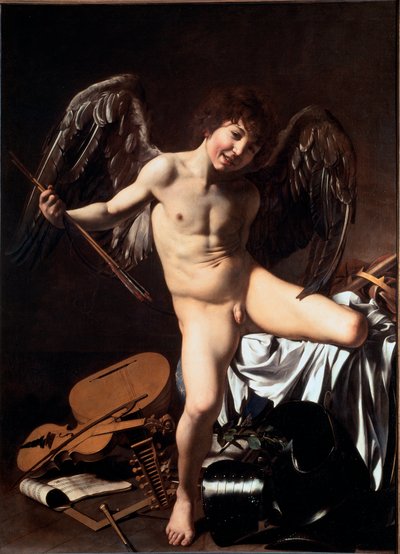 Amor Vincit Omnia (Victorious Cupid or Love Triumphant or Earthly Love) by Michelangelo Merisi da Caravaggio