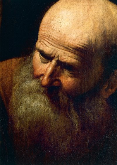 Face of Abraham (detail) by Michelangelo Merisi da Caravaggio